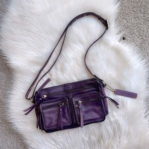 Nino BOSSI Purple Leather Crossbody Bag